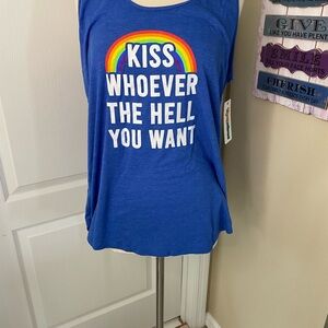 Tipsy Elves Blue Rainbow Graphic Tank Top